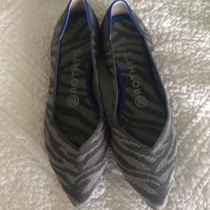 Rothy’s gray animal print flats